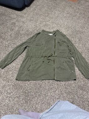 Knox Rose Olive Green Drawstring Utility Jacket